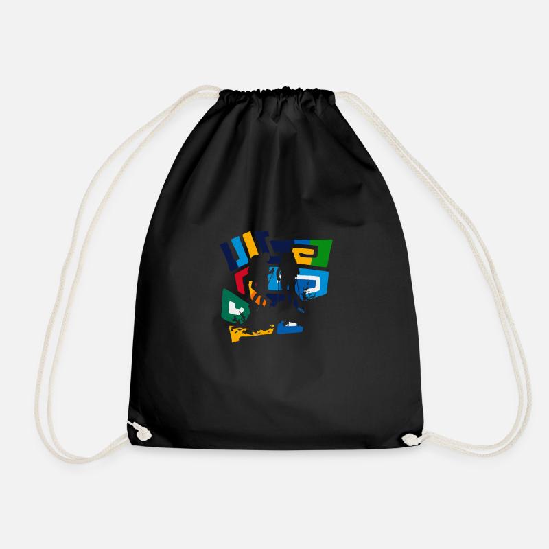 Wandern Hiking - Drawstring Bag - black