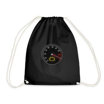 Overrevved, check engine light on. - Drawstring Bag - black - Front