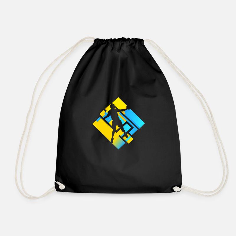 Handball Player Pass - Drawstring Bag - black