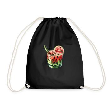 Cocktail à la pastèque - Sac de sport léger - noir - Devant