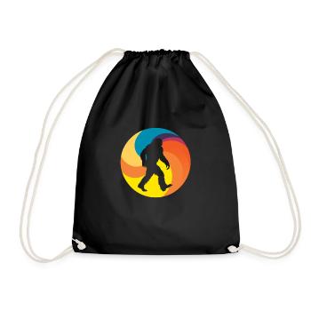 Bigfoot sighting snow - Drawstring Bag - black - Front