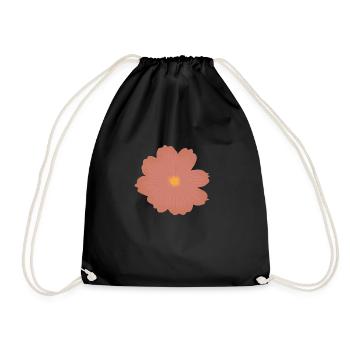 Fleur rose - Sac de sport léger - noir - Devant