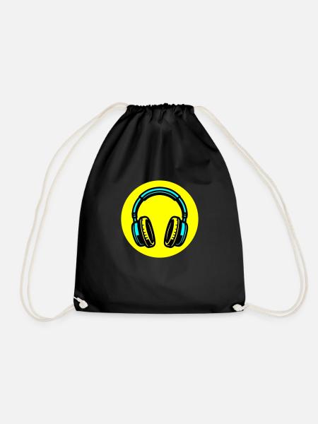 Kopfhörer Symbol Musik - Turnbeutel - Schwarz