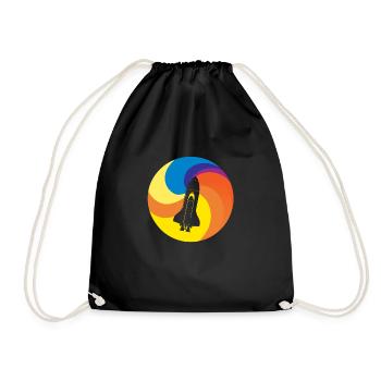 Planète astronaute de l’espace - Sac de sport léger - noir - Devant