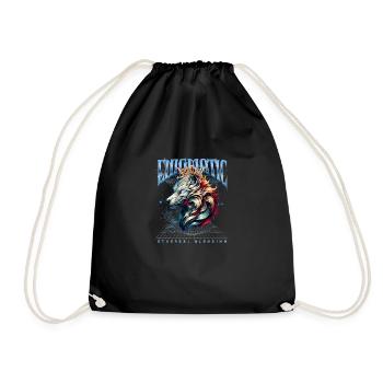 wolf - Drawstring Bag - black - Front