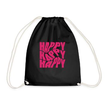 Happy Happy Happy - Turnbeutel - Schwarz - Vorne
