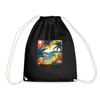 Summer Vibes Only | Tropical Beach T-Shirt - Sac de sport léger - noir - Devant