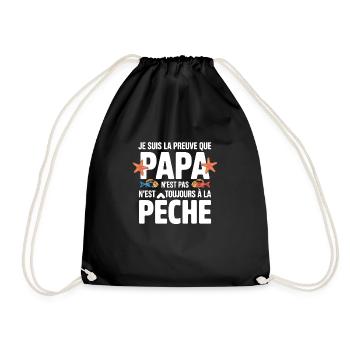 Papa Pêche Pêcheur Bébé Nourrisson Naissance - Sac de sport léger - noir - Devant