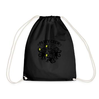 Party Crew Monkey Beer - Drawstring Bag - black - Front