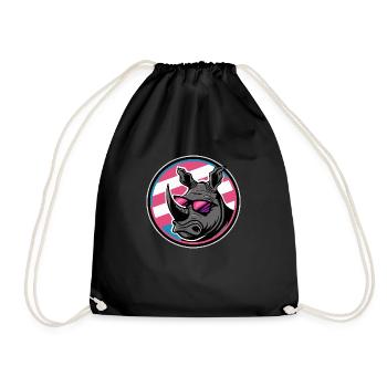 Rhino Cool Bande dessinée - Sac de sport léger - noir - Devant
