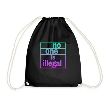no human is illegal - The Original - Drawstring Bag - black - Front