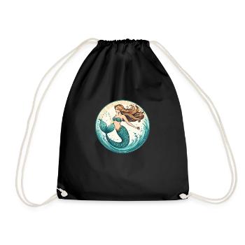 Mystic Mermaid Dream Meerjungfrau Sommer Liebe - Turnbeutel - Schwarz - Vorne