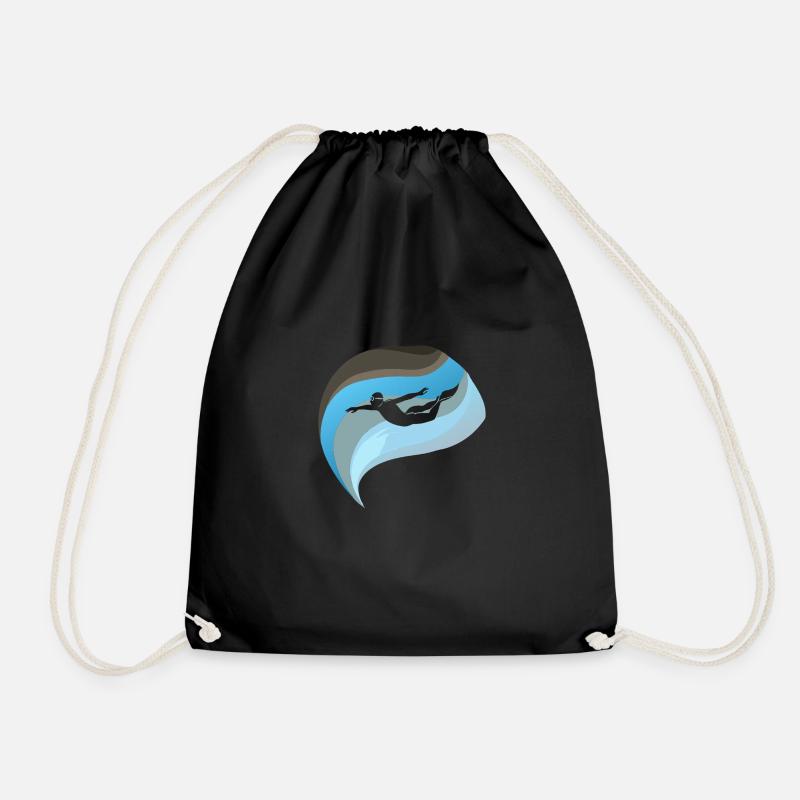 Swimming Outdoor Pool Swimmers - Drawstring Bag - black
