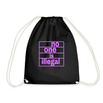 no human is illegal - The Original - Turnbeutel - Schwarz - Vorne