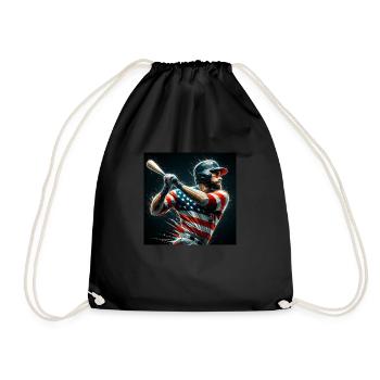 American Baseball Stylish Fan Design - Drawstring Bag - black - Front