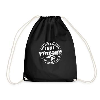 Limitierte Auflage 1991 Jahrgang alle Originalteile - Turnbeutel - Schwarz - Vorne