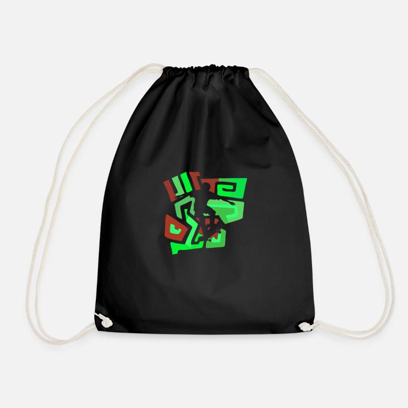 Longboard Skateboard Boarder - Drawstring Bag - black