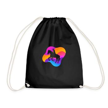 Horses Horse Head Ross - Drawstring Bag - black - Front