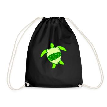 Wasserschildkröte Klamotten angezogen Shirt Hose - Turnbeutel - Schwarz - Vorne