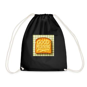 Good morning toast mit Butter - Turnbeutel - Schwarz - Vorne