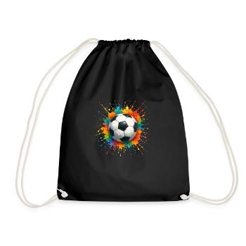 fussball soccer klecks - Turnbeutel - Schwarz - Vorne
