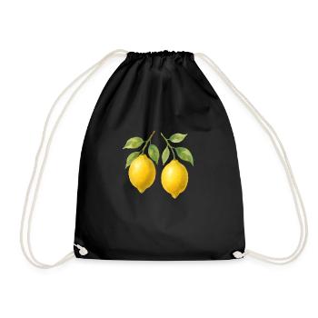 zitronen - Turnbeutel - Schwarz - Vorne