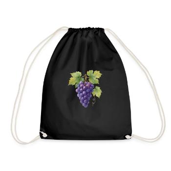 grapes - Drawstring Bag - black - Front