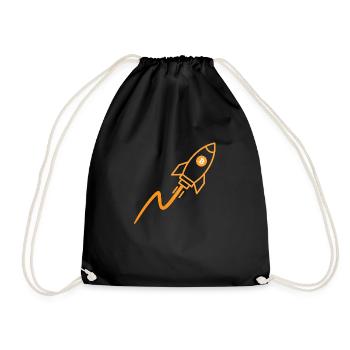 Bitcoin - Rocket - Drawstring Bag - black - Front