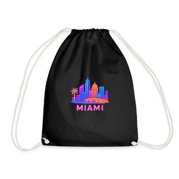 miami stadt skyline - Turnbeutel - Schwarz - Vorne