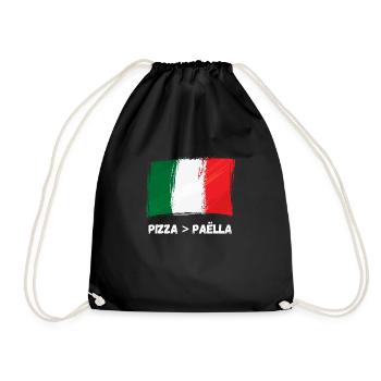 Italie pizza supérieur à Paella Espagne Humour - Sac de sport léger - noir - Devant