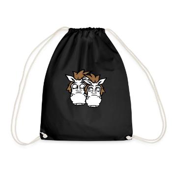 2 Chevaux Couple Drôle Couple Fou Amoureux - Sac de sport léger - noir - Devant
