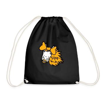 cheval mignon poney fille femelle fille cheval fille - Sac de sport léger - noir - Devant