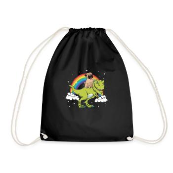 Carlin Chien Dinosaure Tyrannosaure T-Rex Nuages - Sac de sport léger - noir - Devant