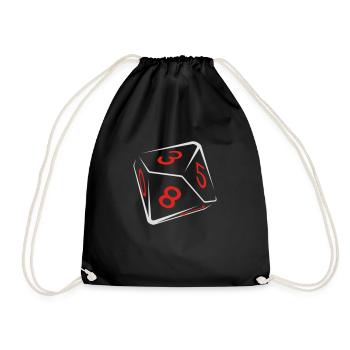 d10 - 2 colors - Turnbeutel - Schwarz - Vorne