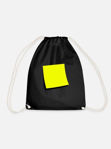 sticky note - add text - Drawstring Bag - black