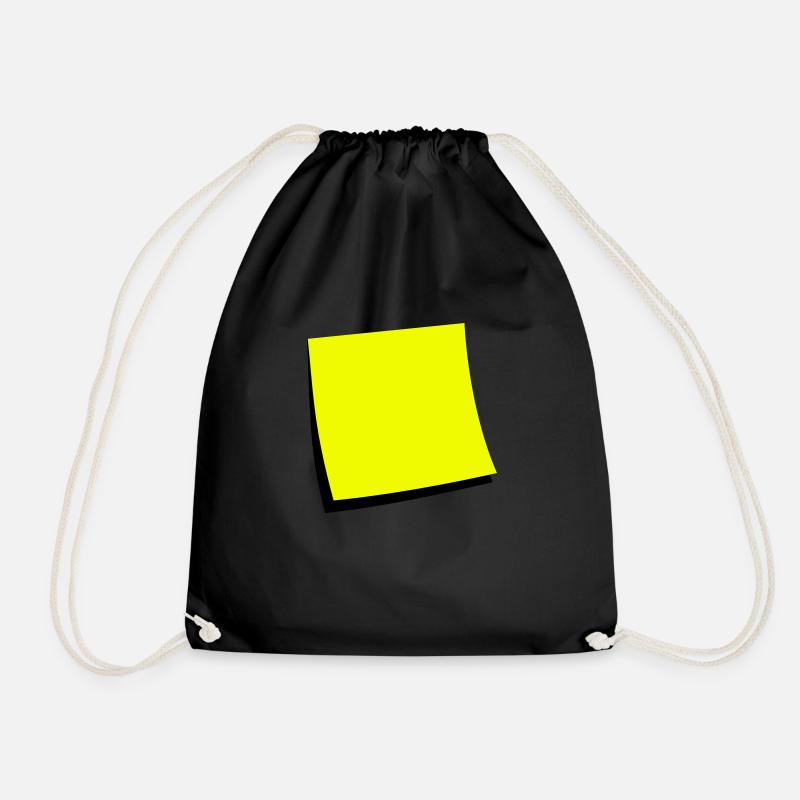 sticky note - add text - Drawstring Bag - black