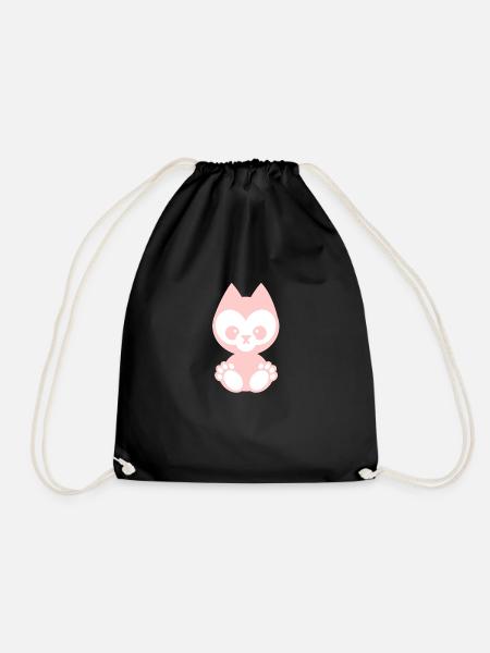 little animals - katze rosa - Turnbeutel - Schwarz