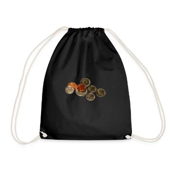 coins - Drawstring Bag - black - Front