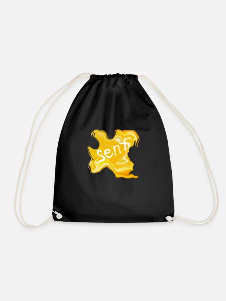 Mustard stain - Drawstring Bag - black