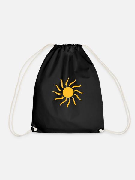 Sonne - Turnbeutel - Schwarz