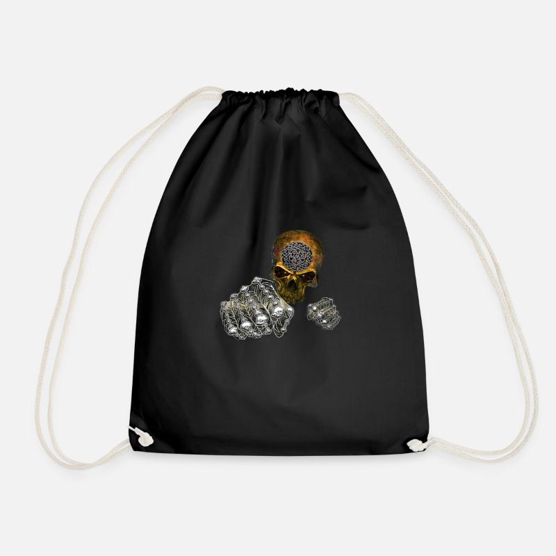 Crane Incrusté Celtic.png - Drawstring Bag - black