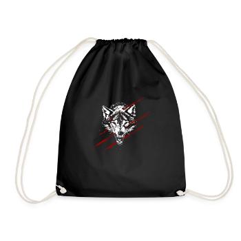 Angry wolf - Drawstring Bag - black - Front