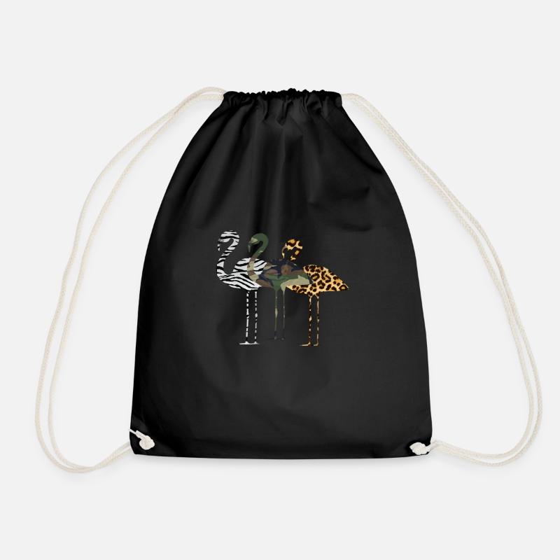 flamingos.png - Turnbeutel - Schwarz