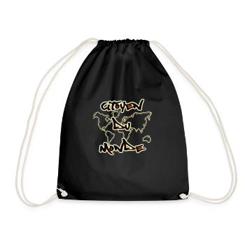 citizen of the world - Drawstring Bag - black - Front