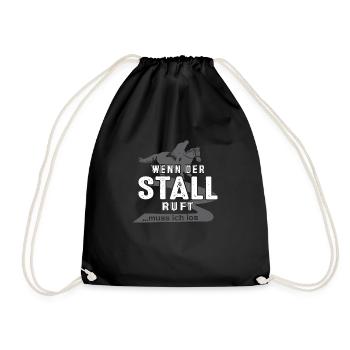 Pferd - Wenn der Stall ruft.. - Turnbeutel - Schwarz - Vorne