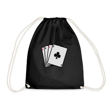 Poker - Karten - Turnbeutel - Schwarz - Vorne