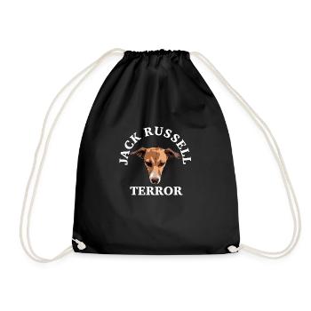 Jack Russell terror white - Drawstring Bag - black - Front