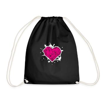 Bouldering Heart - Climbing Design - Turnbeutel - Schwarz - Vorne