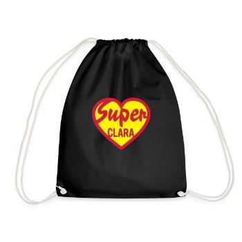 heart heart super clara - Drawstring Bag - black - Front