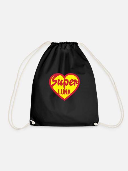 luna Super Herz Liebe Herz logo1 - Turnbeutel - Schwarz